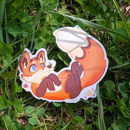 Orange playful forest fox
